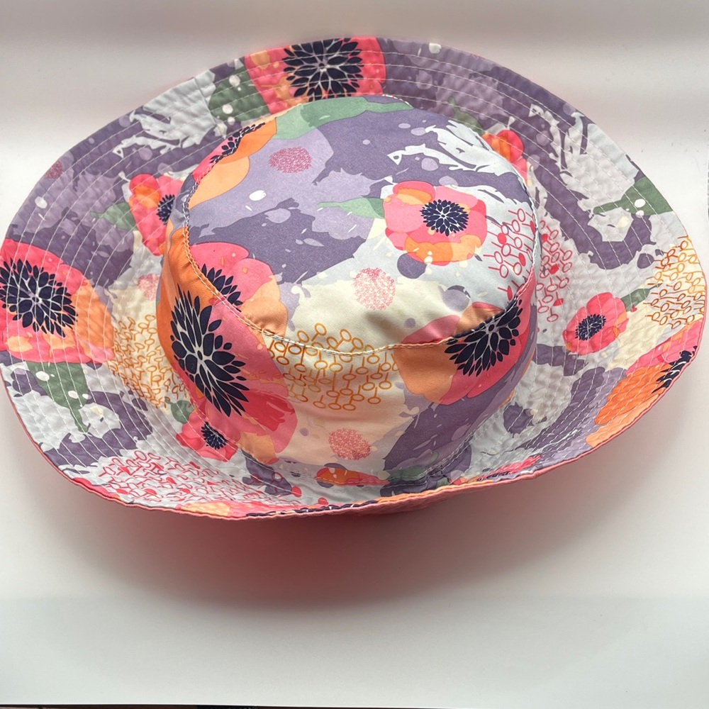 Floral Sun Hat - Purple & Coral - Picture 4 of 9